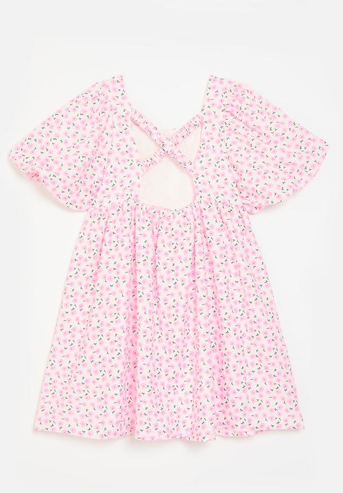 Pop Candy - Floral puff sleeve dress - pink