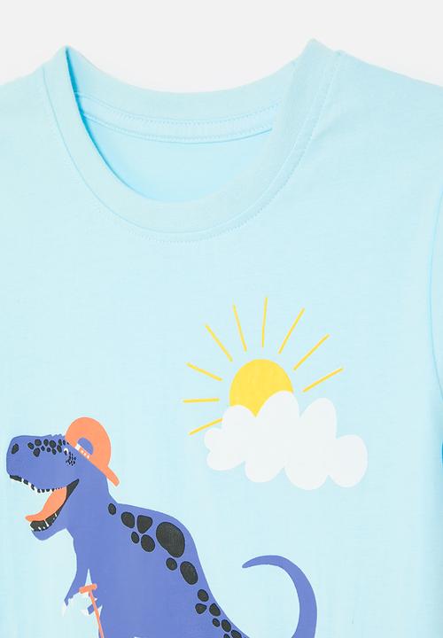Pop Candy - Printed dino tee - light blue