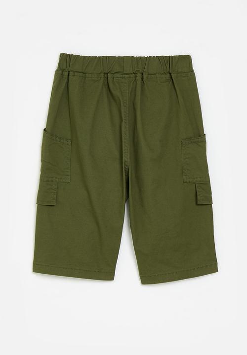 Pop Candy - Turn up shorts - olive green