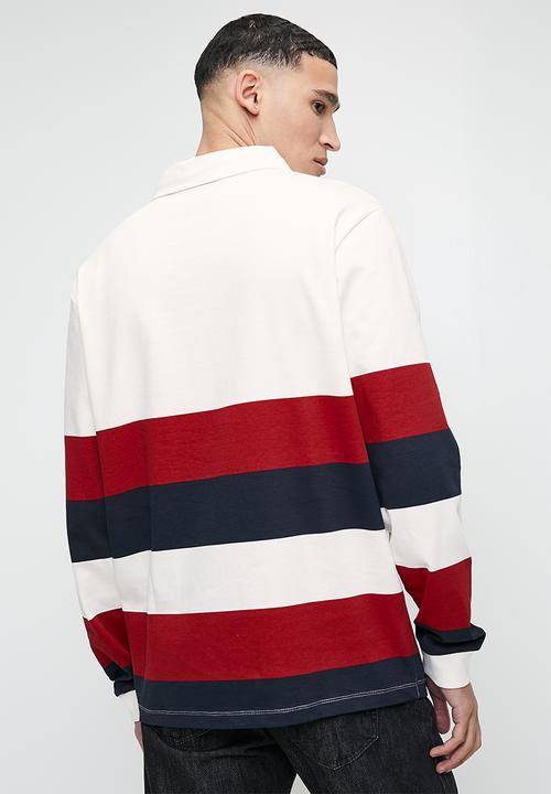 STYLE REPUBLIC - Rugby stripe collar sweat top - multi