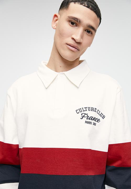 STYLE REPUBLIC - Rugby stripe collar sweat top - multi