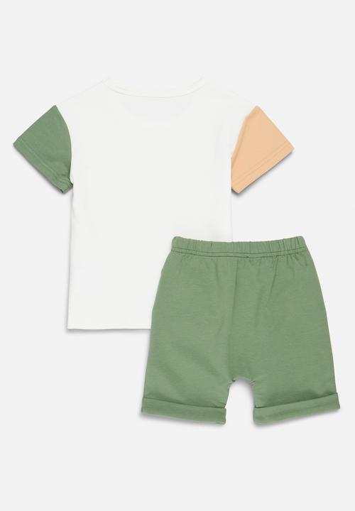 Pop Candy - Colour block tee and short set - multi