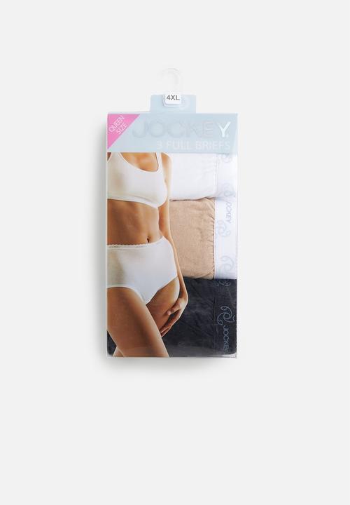 Jockey - Plus 3 Pack Plain Full Brief - Multi