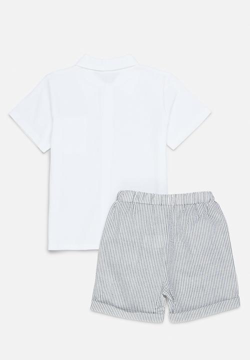 Pop Candy - Shirt and bottom set - grey & white