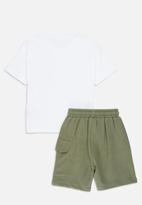 Pop Candy - Pocket tee & shorts set - green & white