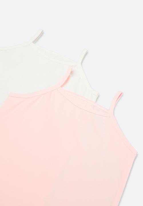Pop Candy - 2 Pack cami vest set - pink & white
