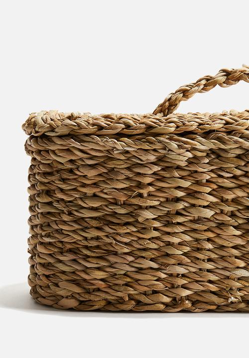 H&M - Braided straw lidded box - beige