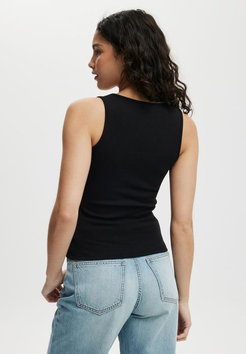Cotton On - Byron Scoop Tank - Black