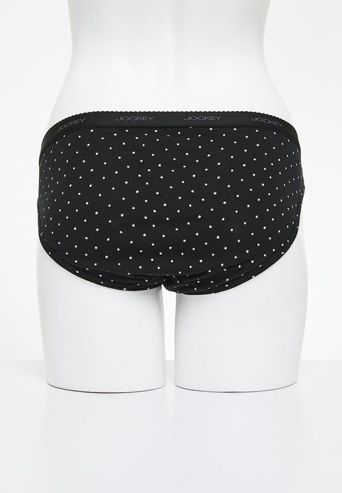 Jockey - 3 Pack print bikini -- Black/Mini Stars/Fuschia