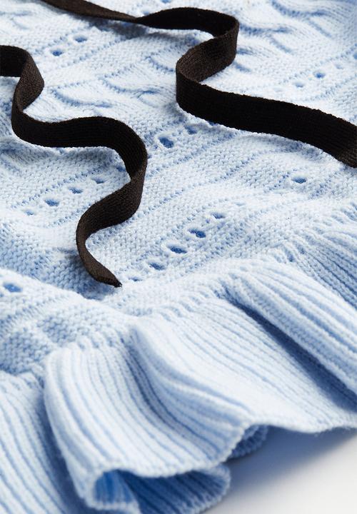 H&M - Peter pan-collared textured-knit jumper - light blue
