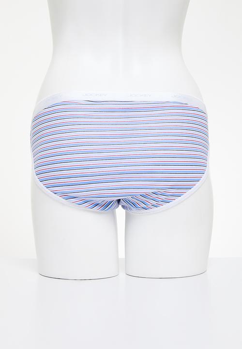 Jockey - 3 Pack printed bikini  - Red/Surfer Stripe/Tranquil Blue