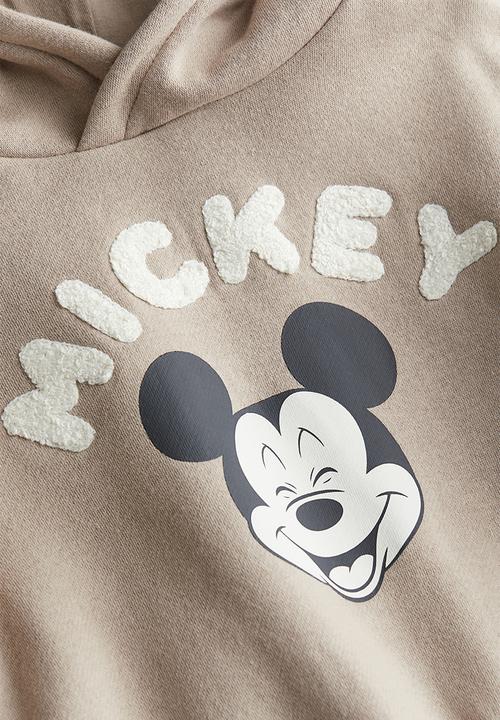 H&M - 2-Piece printed sweatshirt set - beige & mickey mouse