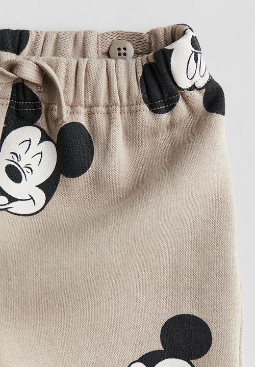 H&M - 2-Piece printed sweatshirt set - beige & mickey mouse