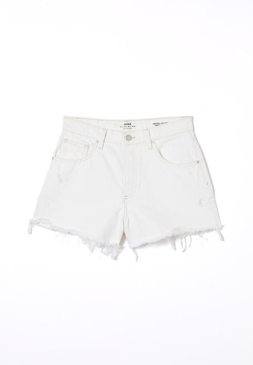 Cotton On - Original Cut Off Denim Short - Vintage White Rip