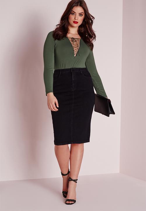Missguided - Plus size lace-up bodysuit