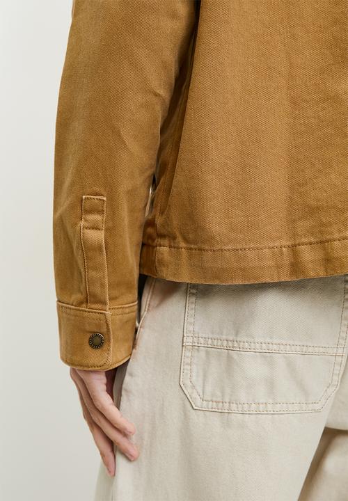 Cotton On - Cropped worker jacket - tobacco
