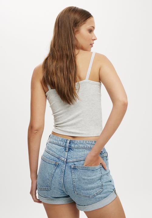 Cotton On - High Rise Classic Stretch Denim Short - Bells Blue