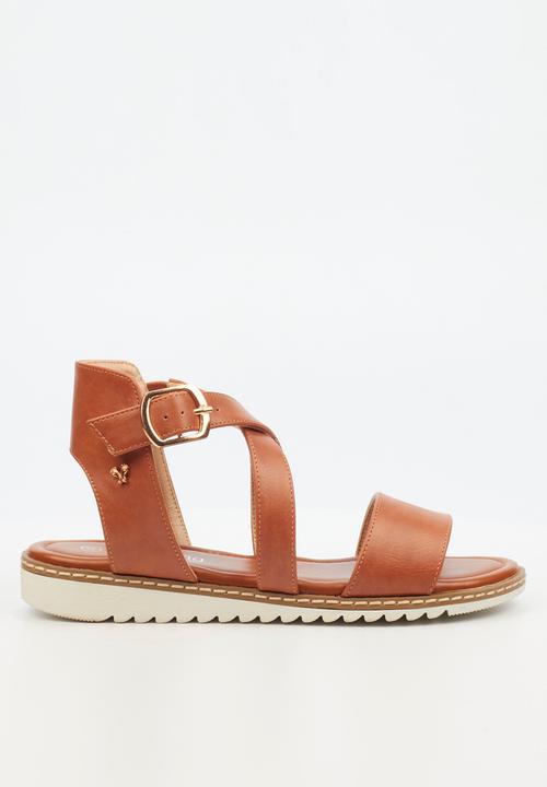 Butterfly Feet - Walnut 4 ankle strap - tan