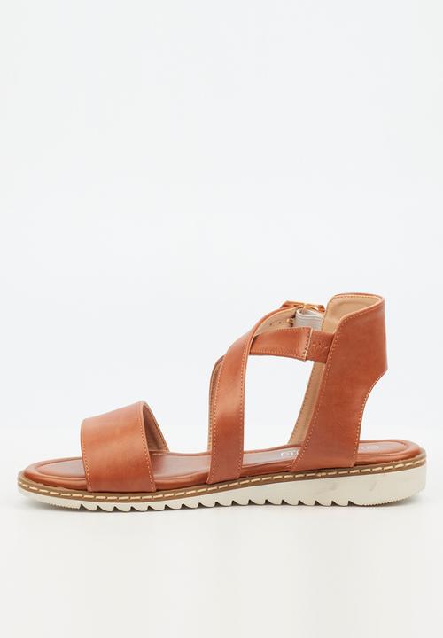 Butterfly Feet - Walnut 4 ankle strap - tan
