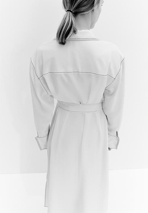H&M - Tie-belt shirt dress - cream