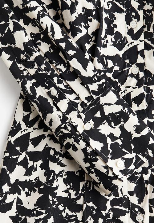 H&M - Cotton shirt dress - black patterned