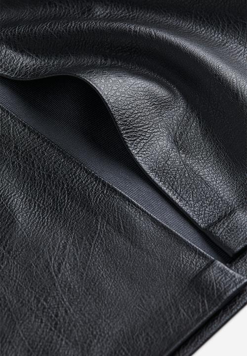 H&M - Coated pencil skirt - black