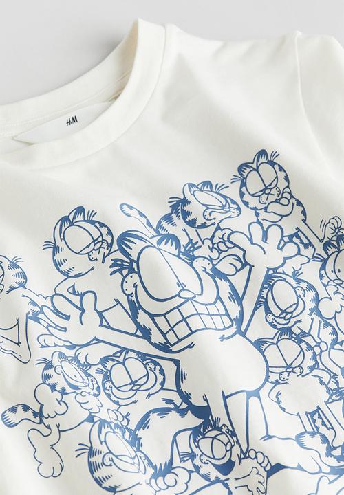 H&M - Printed T-shirt - white garfield