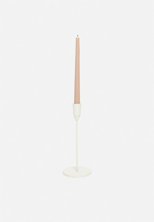 H&S - Alu Candle Holder - White