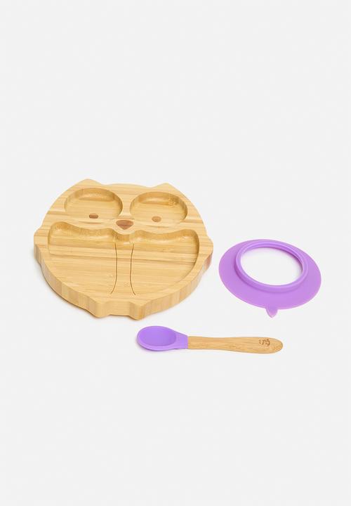 Nicolson Russell - Bamboobino Owl Plate - purple
