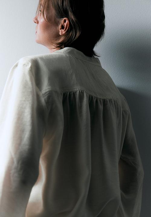 H&M - Lyocell popover blouse - cream
