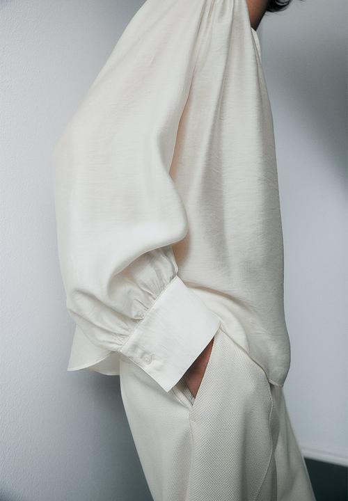 H&M - Lyocell popover blouse - cream