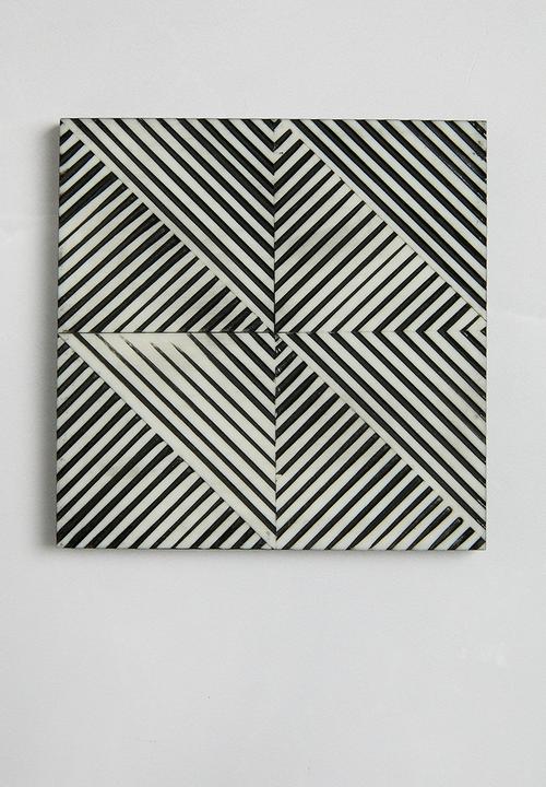 Sixth Floor - Lines Coaster set of 4 - Black & White