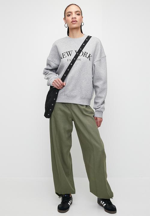 Superbalist - New york printed crew - grey mel
