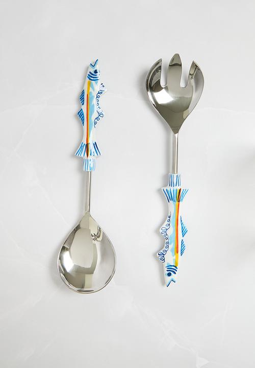 Sixth Floor - Fish Serving Spoons set of 2 - Silver