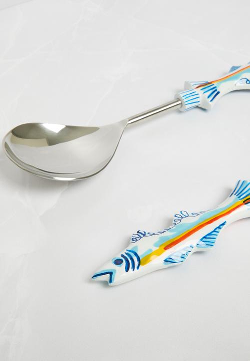 Sixth Floor - Fish Serving Spoons set of 2 - Silver