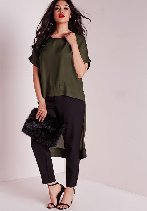 Missguided - Plus size drop hem chiffon top