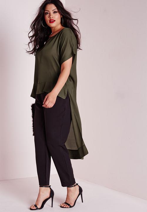 Missguided - Plus size drop hem chiffon top