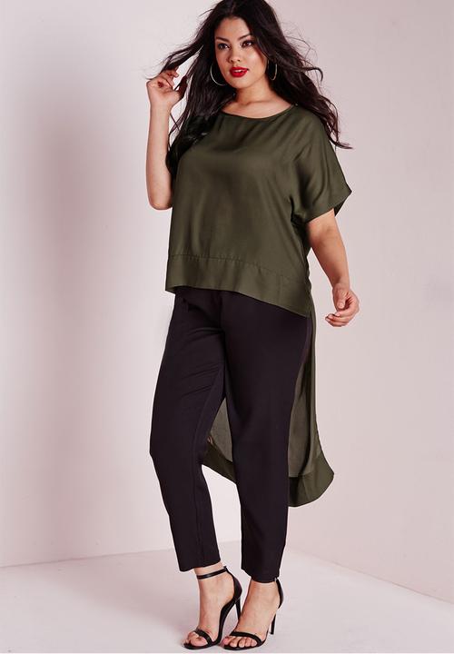 Missguided - Plus size drop hem chiffon top
