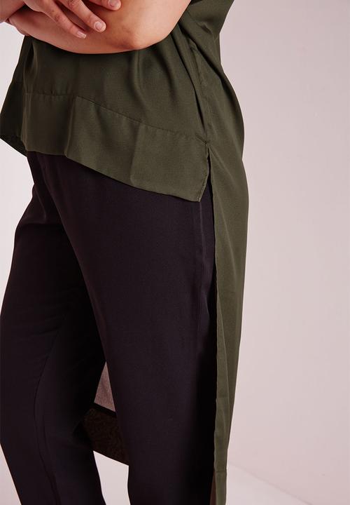 Missguided - Plus size drop hem chiffon top