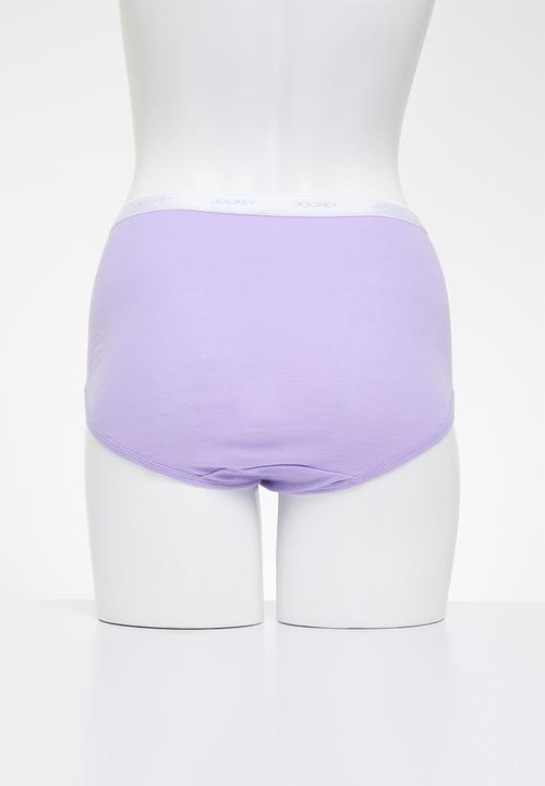 Jockey - 5 Pack plain full brief -- Lilac/Pink/Grisalle/red/Black
