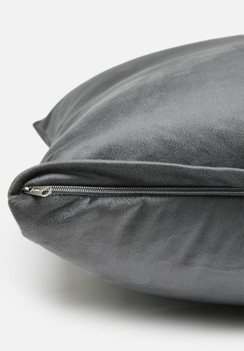 Sixth Floor - Heritage velvet cushion cover - charcoal