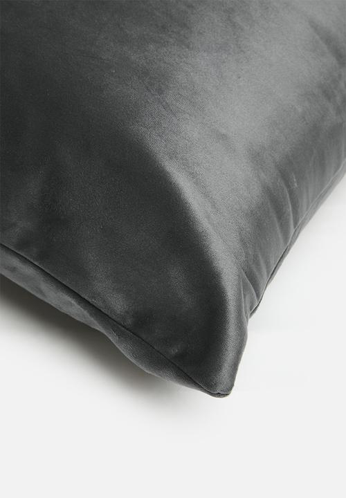 Sixth Floor - Heritage velvet cushion cover - charcoal