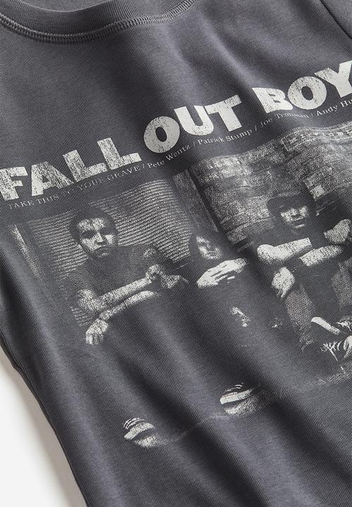 H&M - Printed t-shirt - dark grey & fall out boy