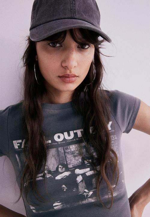 H&M - Printed t-shirt - dark grey & fall out boy