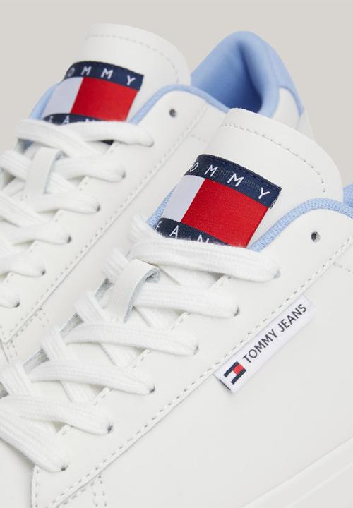 Tommy Hilfiger - Cupsole leather sneaker - moderate blue