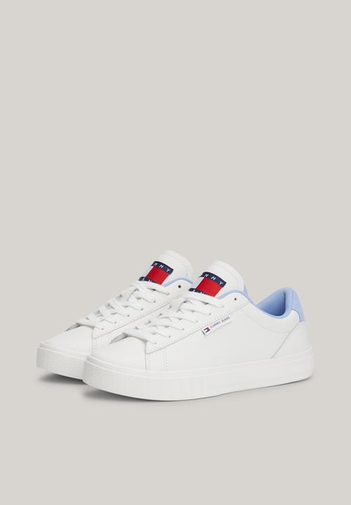 Tommy Hilfiger - Cupsole leather sneaker - moderate blue