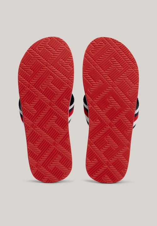 Tommy Hilfiger - Massage footed oly beach sandal - navy & red