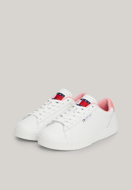Tommy Hilfiger - Cupsole leather sneaker - tickeld pink