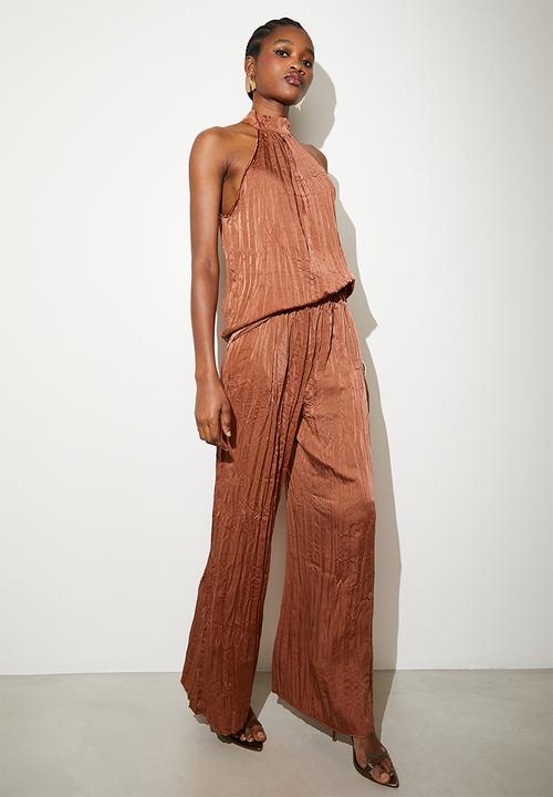 VELVET - Textured halter - Brown