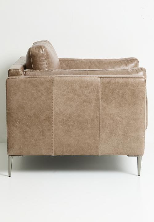 Sixth Floor - Pablo genuine leather single seater - wax crackle smoke